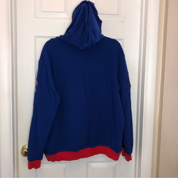 MAJESTIC CHICAGO CUBS Mens Blue Team Logos Hooded Pullover Sweatshirt - Picture 7 of 11